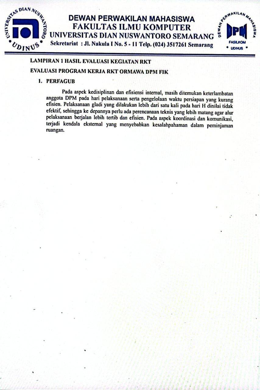 Berita Acara Hasil Evaluasi DPM FIK